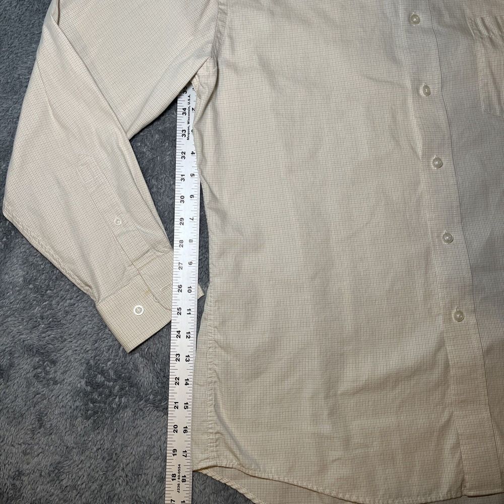 Barrington Mens Shirt Size 15.5 (32/33) Button Up Long Sleeve White Brown Shirt - Picture 7 of 16
